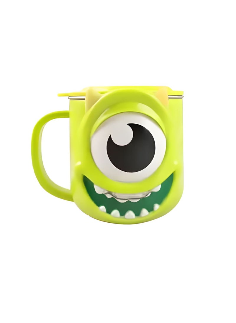 Disney Kids Stainless Steel Drinking Mug with Lid – Cartoon Design | Double Wall Insulated Cup for Hot & Cold Drinks | Leak-Resistant, Safe & Durable Children Mug (Mike) - Image 1